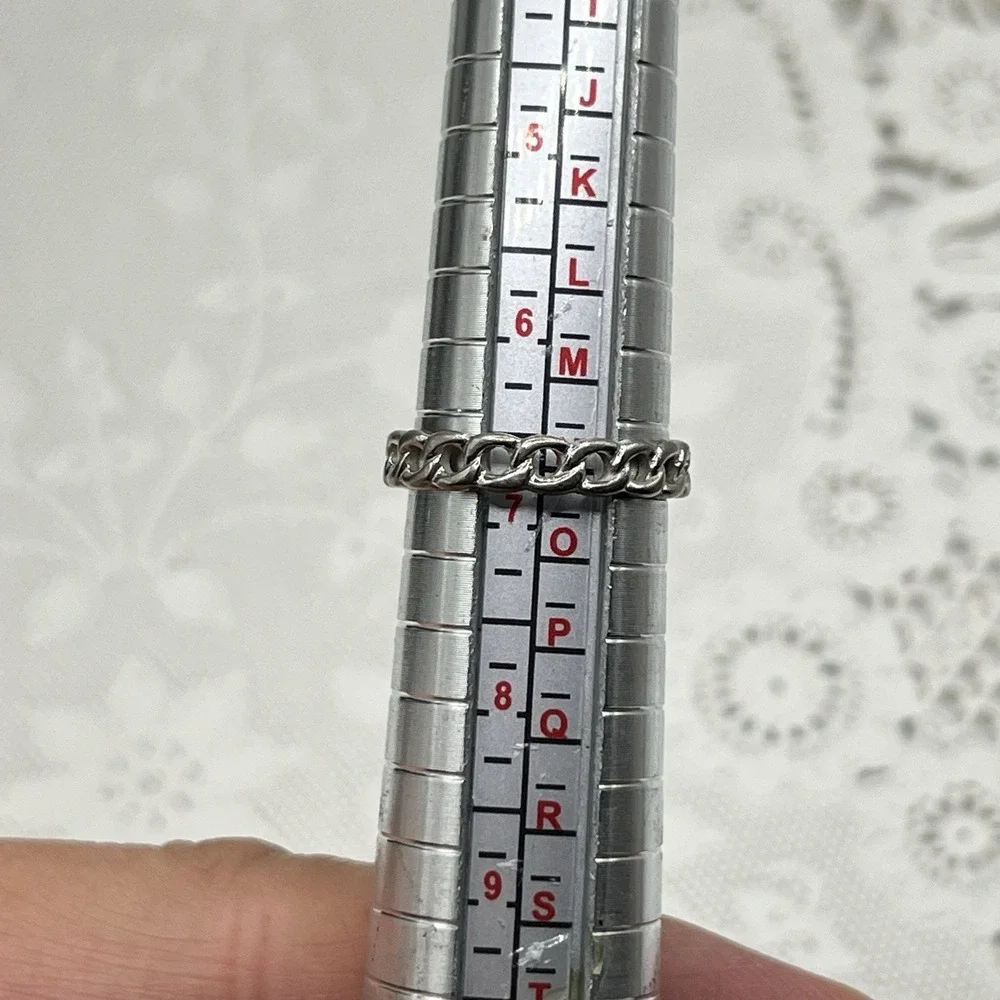 Vintage Avon Ring Silver Tone Links Chain Style Size 6-3/4